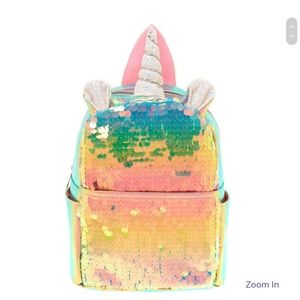 Holographic Sequin Unicorn Mini Backpack